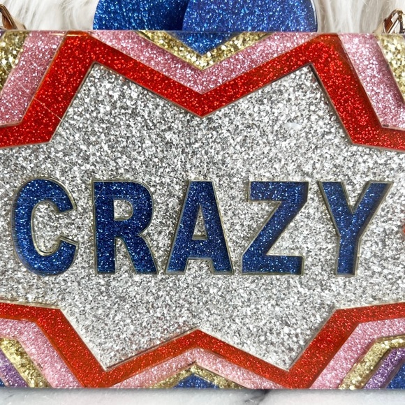 Bari Lynn Crazy Cool Sparkly Acrylic Box Bag Clutch Purse - Picture 3 of 6